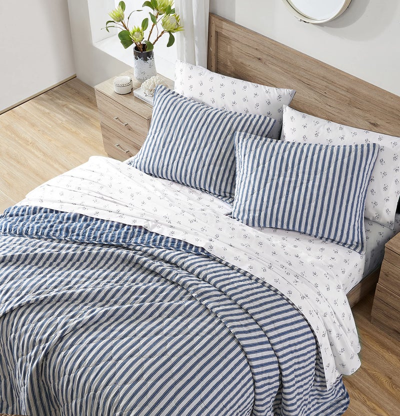 Stone Cottage - Twin Quilt Set, Reversible Cotton Bedding with Matching Sham, Ideal Bedding Set (Willow Way Indigo, Twin) - Image 3